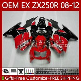 Injection Fairings For KAWASAKI NINJA EX ZX 250R EX250 ZX250 R 2008 2009 2010 2011 2012 Bodywork 81No.142 ZX250R Red black EX250R 08-12 ZX-250R 08 09 10 11 12 OEM Body