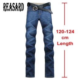 Tall mens120cm Extra Long Jeans Men Plus Size 28-40 42 44 Mens Cotton Denim New Autum Winter Straight Classic Jeans 201111
