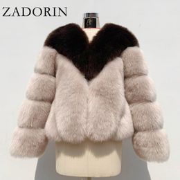 ZADORIN Winter NEW Warm Women Furry Soft Faux Fur Coat Harajuku Vintage Long Sleeve Plus size Fluffy Fur Jacket Streetwear 201110