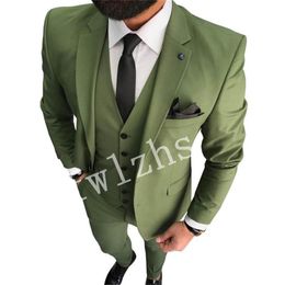 New Style Two Buttons Handsome Notch Lapel Groom Tuxedos Men Suits Wedding/Prom/Dinner Best Man Blazer(Jacket+Pants+Tie+Vest) W539