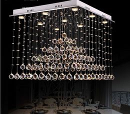 Modern lights living room lights restaurant square fashion personality simple pyramid design LED crystal light hanging