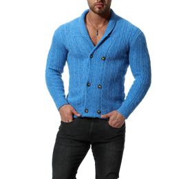 Solid New Men Casual Sweater Autumn Winter Warm Men Clothes 201021