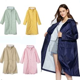 Hood Raincoat Women Men Rain Coat Breathable Ladies Long Rainwear Portable Water-Repellent Raingear Jacket Big Size 201110