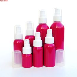Rose Red Aluminium Cosmetic Lotion Bottle Press Pump Emulsion Packaging Container Refillable 20ml 30ml 50ml 60ml 80ml 100ml 20pcshigh quatity