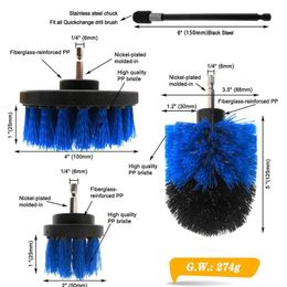 4pcs/set Drill Power Scrub Clean Brush Boat Cleaning Supplies With Extension For Gel Coat, Wood, Painted - Hull jllzwH