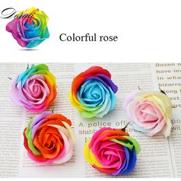 16PCS/Box Soap Floral Gift Flower Petal Artificial Rose Decor Ornament Party Valentine'S Day Decorating Holding Flowers 201222
