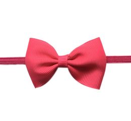 baby ribbon hair bow with mini Thin Elastic headbands girl hair accessorie 2" bow flower hairs band slender rubber ties