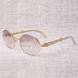 round diamond buffs sunglasses frame 7550178 with natural white buffalo horn eyeglasses, size: 57-22-135mm