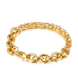 7mm 20cm silver / gold tone stainless steel women men boys Rolo round link chain bracelet brand new gifts XMAS Gifts