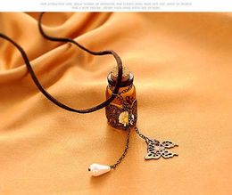 Pretty Necklaces Pendants Long retro Chains Necklaces Wooden cork carved wishing bottle necklace