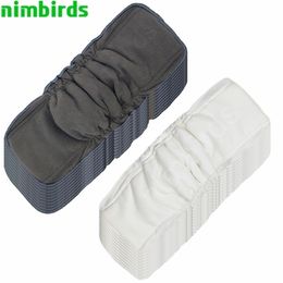 10 pcs Reusable Bamboo Charcoal Insert Baby Cloth Diaper Nappy Washable Inserts Hemp Changing Liner Bamboo Cotton Diaper Insert 201117