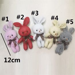 50Pcs/lot 5 Colour 12cm Joint Sequins Teddy Bear Plush Toys ,Keychain/Woman Bag/Phone Pendant Bear Doll Toys