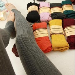 Women's Leggings Fashion Warm Thick Leggins Silm Causal Stretch Knitted Pants Solid Winter Thermal Woman Super Elastic
