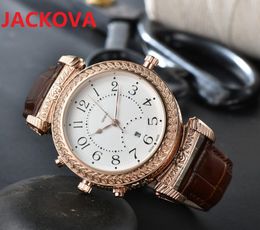 TOP Fashion Luxury Man leather Watch 45mm nice designer two side dial working Watch High Quality Quartz Clock