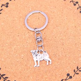 Fashion Keychain 20*22mm dog pug Pendants DIY Jewelry Car Key Chain Ring Holder Souvenir For Gift