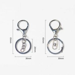 New Silver Gold Biger Lobster Clasp Tone Key Chains Key Rings Round Split keychain Car Key Rings Blank Metal Keychains HHB2257