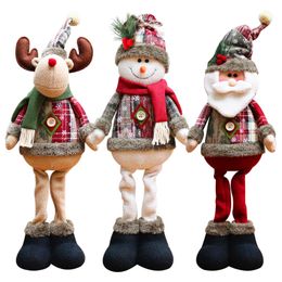 Christmas Tree Ornaments Dolls gifts toys for kids Santa Claus Elk Snowman Window Decoration Christmas Supplies freeshipping Y201020