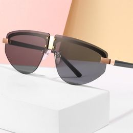 New Fashion Rimless Sunglasses Candy Colours Women Eyeglasses B Type Design UV400 Lenses Beautiful Gilding Frame Eyewear
