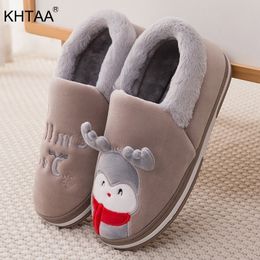 Women Home Flat Soft Slippers Cute Elk Reindeer Christmas Furry Warm Winter Female Slip On Ladies Woman House Shoes Halloween Y201026