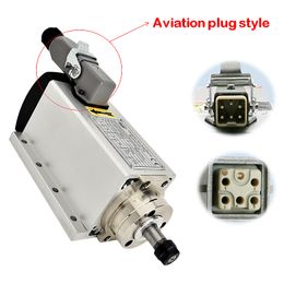 CNC Air-Cooled Square Spindle Motor 1.5KW 800W Air Cooled with Plug / Cable Box Version For DIY machine tool