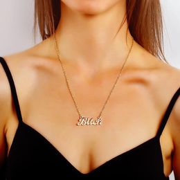 Letter Bitch Pendant For Women Necklace Fashion Punk Gold Accessories Nightclub Accessories1