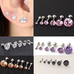 Pretty Earrings Mens Women Fashion Bone Nail Small Piercing Body Jewelry Zirconia Earrings