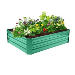 -Galvanized erhobene Garten Betten Kits Metall erhöhte Pflanzschachtel aus Stahl Gemüse Blume Bett Kit Bodensäule für Blumen Kräuter Früchte Outdoor Pat