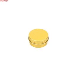 10ml Golden Cream Jar Fashion Lip Gloss Pots Empty Cosmetic Metal Tin Containers Aluminum Round Cans Makeup Tool 50pcs/lotgood quantity