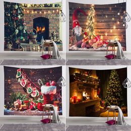 Christmas Hanging Tapestry Wall Hanging Tapestries Christmas Wedding Decoration Polyester Wall Blanket Tapestry Party Decor 201201