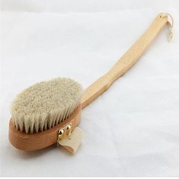 Bristle bath brush horse bristle bath brush detachable socket handle curved handle beech wood bath brush