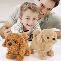 18CM Interactive Plush Puppy Electronic Toys Cute Robot Dog Funny Plush Toys For Children Birthday Christmas Birthday Gift 201212