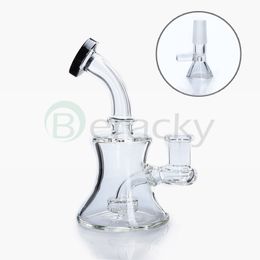 New Three Colours 5.5Inch Glass Water Bongs With 14mm Glass Bowl Dab Oil Rigs Glass Water Pipes Recycler Bong Heady Beaker Bong