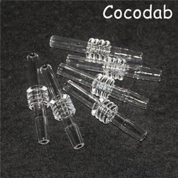 Smoking Domeless Quartz Tip For Nectar 10mm 14mm 18mm Male Drip Tips Quartz Dab Straw Pipes Glass Water Bong
