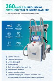 High quality l7 IN 1 Cryolipolysis Fat Freezing Machine Cryo Cavitation Slimming Machine with laser pad 40Kcavitation rf double chin removal