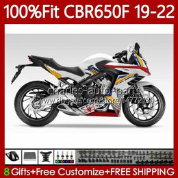 Injection Bodywork For HONDA CBR-650F CBR650 White yellow F CBR 650F 19-22 Years Fairings 110No.114 CBR-650 650CC CBR650F 19 20 21 22 CBR 650 CC 2019 2020 2021 2022 OEM Body