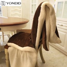 YOMDID Winter Wool Blanket Ferret Cashmere Blanket Warm Blankets Fleece Super Warm Soft Throw On Sofa Bed Cover Square Cobija LJ201127