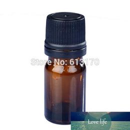 50pcs 5ML Amber Glass bottles,Essential Oil Bottle Black screw Tamper Proof cap Juice Serum container 5CC small Sample Vial