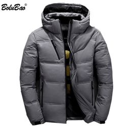 BOLUBAO Winter New Men Down Jacket Men's Brand Hooded Solid Colour Wild Down Coats Casual Warm White Duck Down Jacket Male 201223