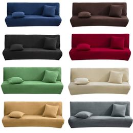 Nordic Solid Quilting Stitching Waterproof Stretch No Armrest Bed Sofa Cover Spandex Polyester Slipcover 201222