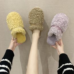 Comfortable Warm Slippers At Home Simple Style Soft Cotton Women's Shoes Indoor Soft Anti-slip Bottom Winter House Slippers X1020