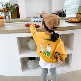 Spring Autumn girls cute cartoon loose sweatshirts boys and girls candy Colour Brother and sister clothes LJ201012