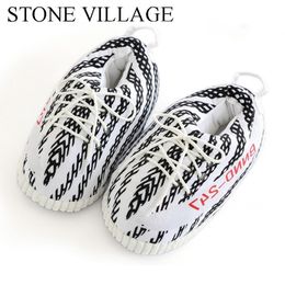 STONE VILLAGE Free Size 3543 Men And Women Thick NonSlip Coconut Cotton Slippers Warm Home Slippers Bread Shoes Cut Fat Shoes 210203