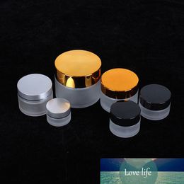 10pcs 5g/10g/20g/30g/50g Frosted Matte Glass Container Bottle Jar Pot W/ Gasket for Cosmetic Face Cream Lip Balm Sample Storage