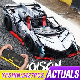 3427PCS MOC RC Technic Car The Veneno Roadster Power Function Car model Building Blocks Bricks Kids DIY Toys Christmas Gifts LJ200928