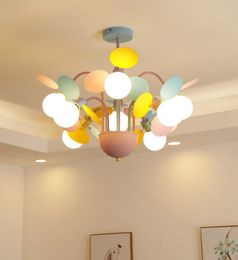 Korean Style Romantic Pendant Light Fixture for Girl Child Baby Kindergarten Metal Ceiling Hanging Pendant Lamp Bulb Included