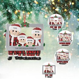 2020 Family Christmas Decoration Christmas Tree Pendants Hanging Ornaments Diy Santa Claus Gift Greeting Card Home Decor