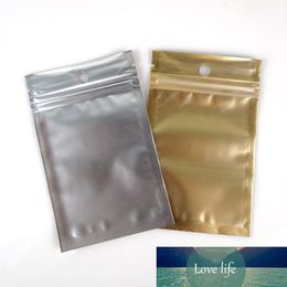 Multi-size 100pcs Metallic Mylar bags flat bottom gold Aluminum foil small zip lock plastic bags gold Jewelry pouch bags