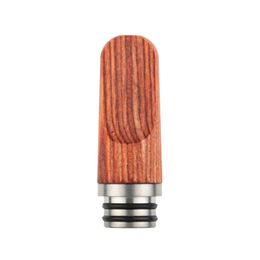 Puntali a goccia in legno 510 Filo Bocchino in acciaio inossidabile in legno rosso SS Bocca piatta Driptip Fit Serbatoi atomizzatore RDA DHL