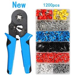 HSC8 6-4A Upgraded mini crimping tools pliers kit 1200pcs tubular terminals box 0.08-10mm high precision clamp set Y200321