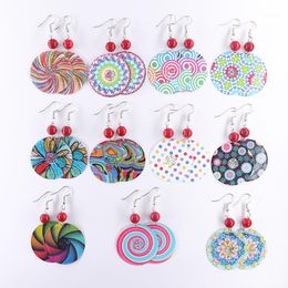 Dangle & Chandelier Ethnic Pattern Fligree Earrings For Women Hollow Metal Sheet Flower Print Polka Dots Colourful Gift1